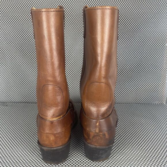 Double H Harness Boots Womens 11.5 Brown Leather Biker Motorcycle Western - Picture 7 of 15